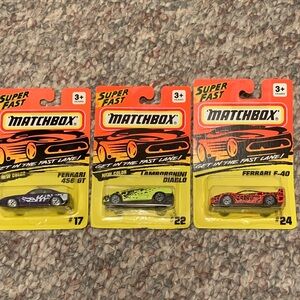 Matchbox Super Fast Ferrari and Lamborghini Racing Cars 🆕 Vintage